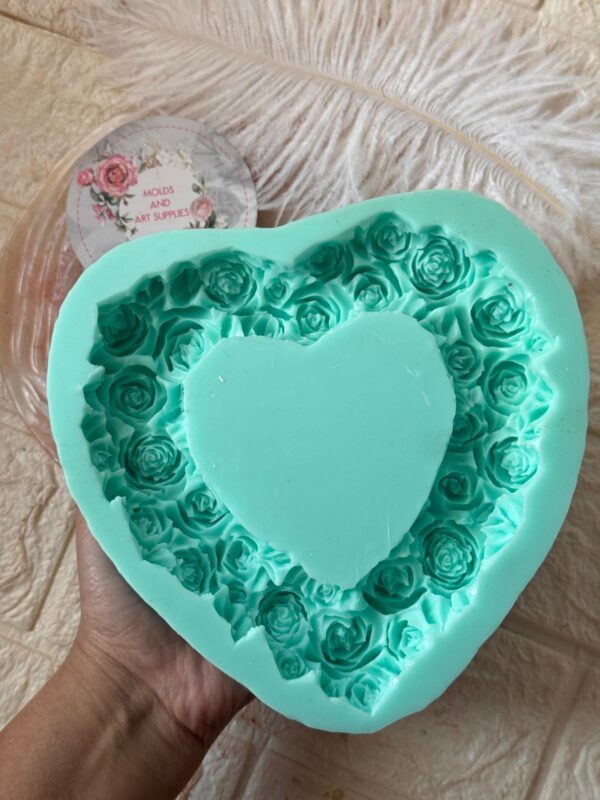 Rose heart Frame Mold - large