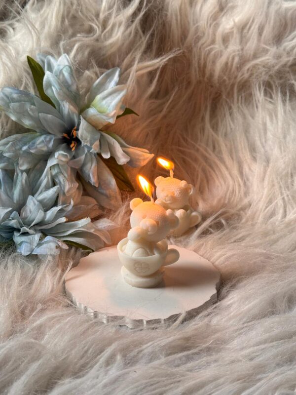 Tea Time Teddy Candle