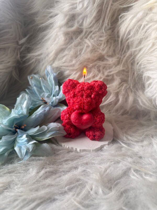 Rose Teddy Candle large