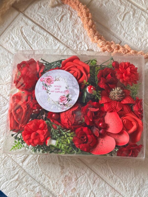 The Red Fower Box (Artificial Flowers)